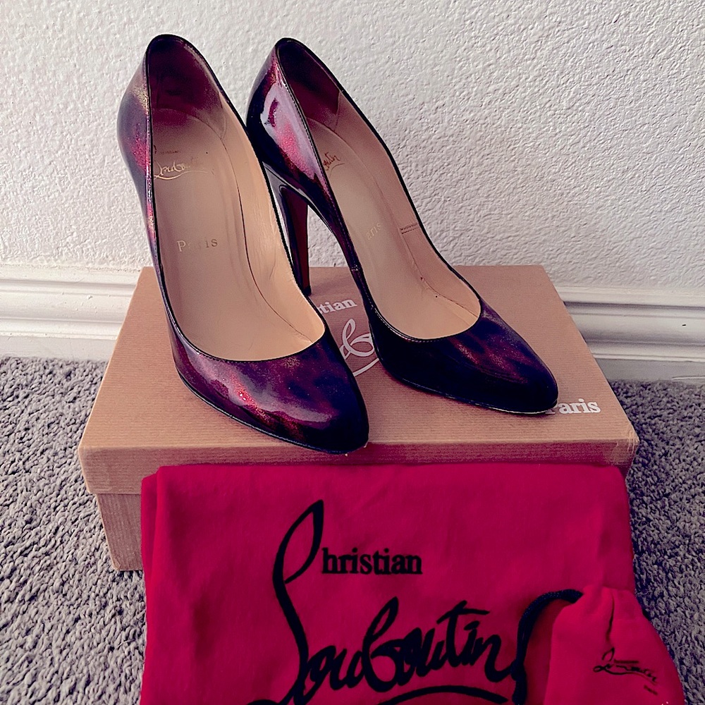 Christian Louboutin Patent Leather Glittart Pumps